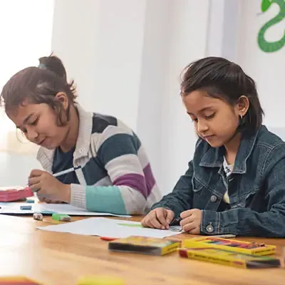 Children working in the classroom